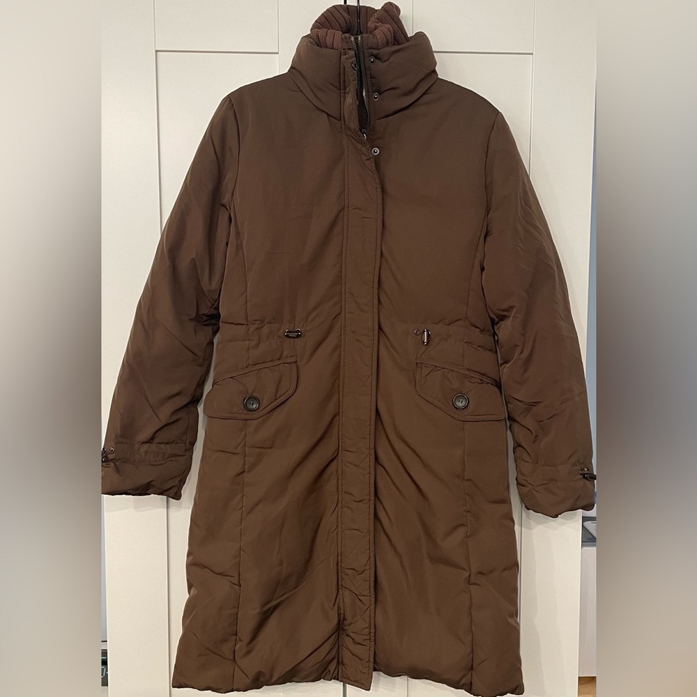 Women Esprit Brown Long Winter Coat Size Small
